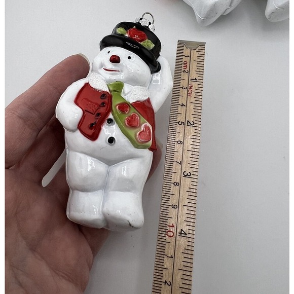 Vintage Home Decorative Frosty The Snowman Glass Christmas Ornament‎ - Lot of 3 - Picture 3 of 7